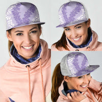 Hawaii Aloha Plumeria Lei Lavender Palaka Mesh Trucker Cap - Polynesian Pride