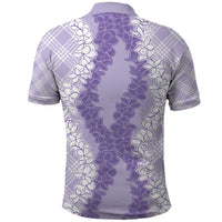 Hawaii Aloha Plumeria Lei Lavender Palaka Polo Shirt - Polynesian Pride