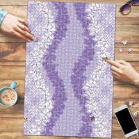 Hawaii Aloha Plumeria Lei Lavender Palaka Puzzle LT7 Lavender - Polynesian Pride