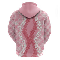 Hawaii Aloha Plumeria Lei Pink Palaka Hoodie - Polynesian Pride