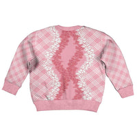 Hawaii Aloha Plumeria Lei Pink Palaka Kid Ugly Christmas Sweater - Polynesian Pride