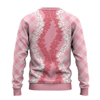 Hawaii Aloha Plumeria Lei Pink Palaka Ugly Christmas Sweater - Polynesian Pride