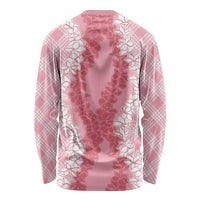 Hawaii Aloha Plumeria Lei Pink Palaka Long Sleeve Shirt - Polynesian Pride