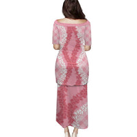 Hawaii Aloha Plumeria Lei Pink Palaka Puletasi - Polynesian Pride