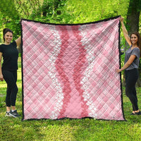 Hawaii Aloha Plumeria Lei Pink Palaka Quilt - Polynesian Pride
