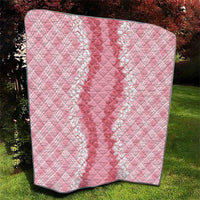 Hawaii Aloha Plumeria Lei Pink Palaka Quilt - Polynesian Pride