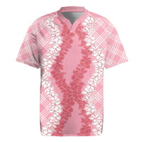 Hawaii Aloha Plumeria Lei Pink Palaka Rugby Jersey - Polynesian Pride