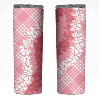 Hawaii Aloha Plumeria Lei Pink Palaka Skinny Tumbler - Polynesian Pride