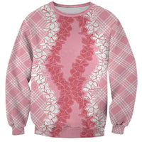Hawaii Aloha Plumeria Lei Pink Palaka Sweatshirt - Polynesian Pride