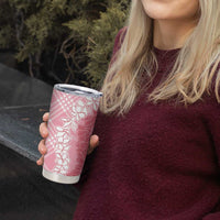 Hawaii Aloha Plumeria Lei Pink Palaka Tumbler Cup - Polynesian Pride