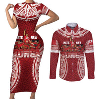 Personalized Mate Maa Tonga Rugby Couples Matching Short Sleeve Bodycon Dress and Long Sleeve Button Shirt Ofa Atu Tonga