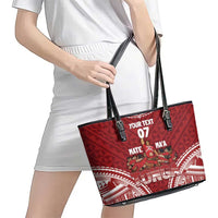 Personalized Mate Maa Tonga Rugby Leather Tote Bag Ofa Atu Tonga