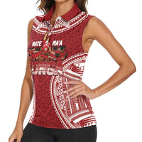 Personalized Mate Maa Tonga Rugby Women Sleeveless Polo Shirt Ofa Atu Tonga