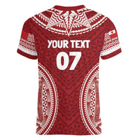 Personalized Mate Maa Tonga Rugby Women V-Neck T-Shirt Ofa Atu Tonga LT7 - Polynesian Pride