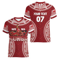 Personalized Mate Maa Tonga Rugby Women V-Neck T-Shirt Ofa Atu Tonga LT7 - Polynesian Pride