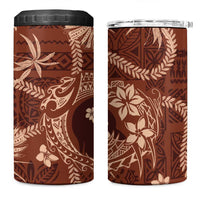 Hawaii Plumeria 4 in 1 Can Cooler Tumbler Hau'oli la Makuahine Sunburned