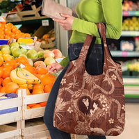 Hawaii Plumeria Grocery Bag Hau'oli la Makuahine Sunburned