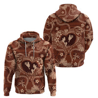 Hawaii Plumeria Zip Hoodie Hau'oli la Makuahine Sunburned LT7 - Polynesian Pride