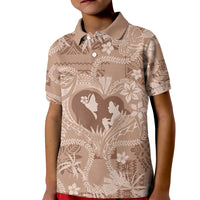 Hawaii Plumeria Kid Polo Shirt Hau'oli la Makuahine Beige LT7 Kid Beige - Polynesian Pride