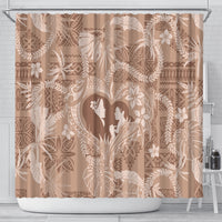 Hawaii Plumeria Shower Curtain Hau'oli la Makuahine Beige LT7 - Polynesian Pride