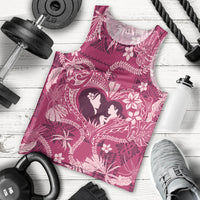 Hawaii Plumeria Men Tank Top Hau'oli la Makuahine Rosy LT7 - Polynesian Pride
