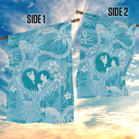 Hawaii Plumeria Garden Flag Hau'oli la Makuahine Turquoise LT7 - Polynesian Pride