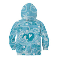 Hawaii Plumeria Kid Hoodie Hau'oli la Makuahine Turquoise LT7 - Polynesian Pride