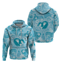 Hawaii Plumeria Zip Hoodie Hau'oli la Makuahine Turquoise LT7 - Polynesian Pride