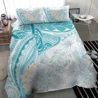 Polynesia Humpback Whale Bedding Set Tropical Plumeria Turquoise