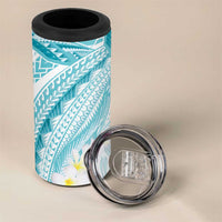 Polynesia Humpback Whale 4 in 1 Can Cooler Tumbler Tropical Plumeria Turquoise