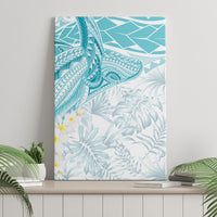 Polynesia Humpback Whale Canvas Wall Art Tropical Plumeria Turquoise