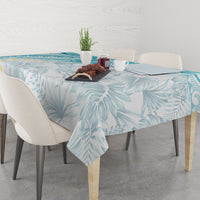 Polynesia Humpback Whale Tablecloth Tropical Plumeria Turquoise