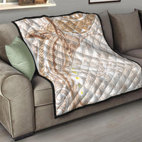 Polynesia Humpback Whale Quilt Tropical Plumeria Beige