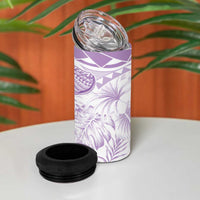 Polynesia Humpback Whale 4 in 1 Can Cooler Tumbler Tropical Plumeria Lavender