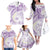 Polynesia Humpback Whale Family Matching Off The Shoulder Long Sleeve Dress and Hawaiian Shirt Tropical Plumeria Lavender