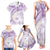 Polynesia Humpback Whale Family Matching Tank Maxi Dress and Hawaiian Shirt Tropical Plumeria Lavender