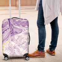 Polynesia Humpback Whale Luggage Cover Tropical Plumeria Lavender LT7 Lavender - Polynesian Pride