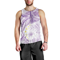 Polynesia Humpback Whale Men Tank Top Tropical Plumeria Lavender