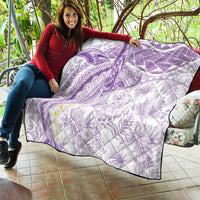 Polynesia Humpback Whale Quilt Tropical Plumeria Lavender