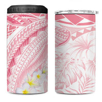 Polynesia Humpback Whale 4 in 1 Can Cooler Tumbler Tropical Plumeria Pink