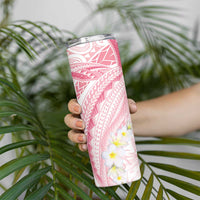 Polynesia Humpback Whale Skinny Tumbler Tropical Plumeria Pink