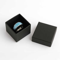 Aotearoa Maori Koru Curves Classic Ring Silver Ferns - Turquoise