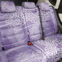 Aotearoa Maori Koru Curves Back Car Seat Cover Silver Ferns - Amethyst LT7 - Polynesian Pride