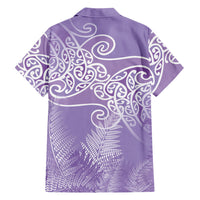 Aotearoa Maori Koru Curves Hawaiian Shirt Silver Ferns - Amethyst LT7 - Polynesian Pride