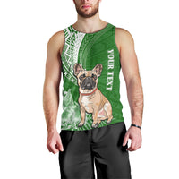 Personalised Polynesian Pacific Bulldog Men Tank Top With Emerald Hawaii Tribal Tattoo Patterns LT7 - Polynesian Pride