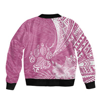 Personalised Polynesian Pacific Bulldog Bomber Jacket With Pink Hawaii Tribal Tattoo Patterns LT7 - Polynesian Pride