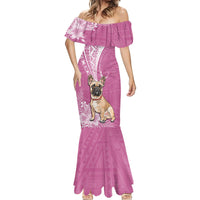 Personalised Polynesian Pacific Bulldog Mermaid Dress With Pink Hawaii Tribal Tattoo Patterns LT7 - Polynesian Pride