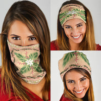 Hawaii Quilt Inspired Collection Aloha Flowers Neck Gaiter Maile - Kukui Nut Lei