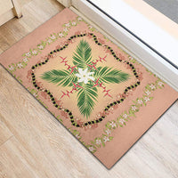 Hawaii Quilt Inspired Collection Aloha Flowers Rubber Doormat Maile - Kukui Nut Lei