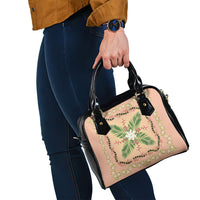 Hawaii Quilt Inspired Collection Aloha Flowers Shoulder Handbag Maile - Kukui Nut Lei
